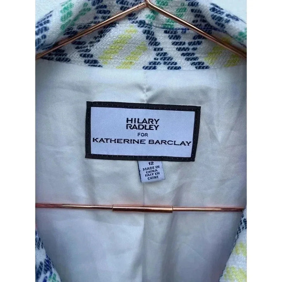 Hilary Radley Katherine Barclay Tweed Fringed Knitted Blazer Jacket Multi Sz 12 - Picture 11 of 11